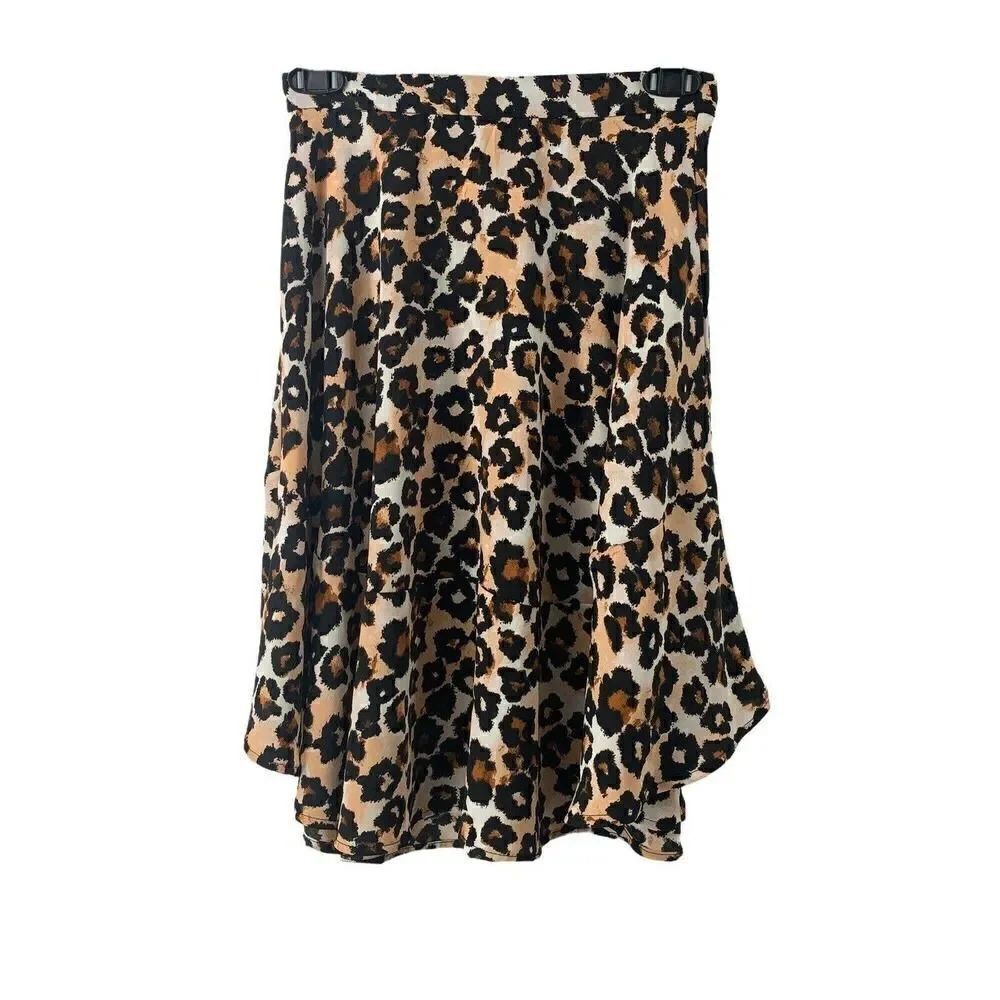 Animal Print A-Line Ruffle Skirt Size 4 Leopard
